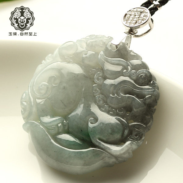 玉领翡翠貔貅吊坠男款如意玉貔貅A货油青玉器玉石珠宝车挂 PXP266