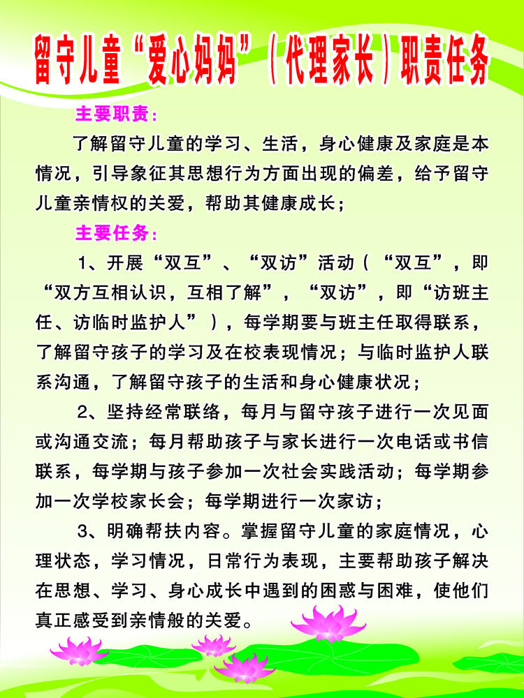 613海报印制海报展板素材740留守儿童代理家长职责制度