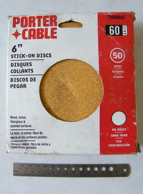 美国porter cable 卜派6寸自粘砂纸 60目 50张/盒 726000650