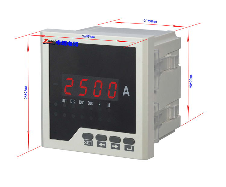 数显数字电流表尺寸96*96交流2500A/5A/1A直流2500A/75MV/20MA/4-