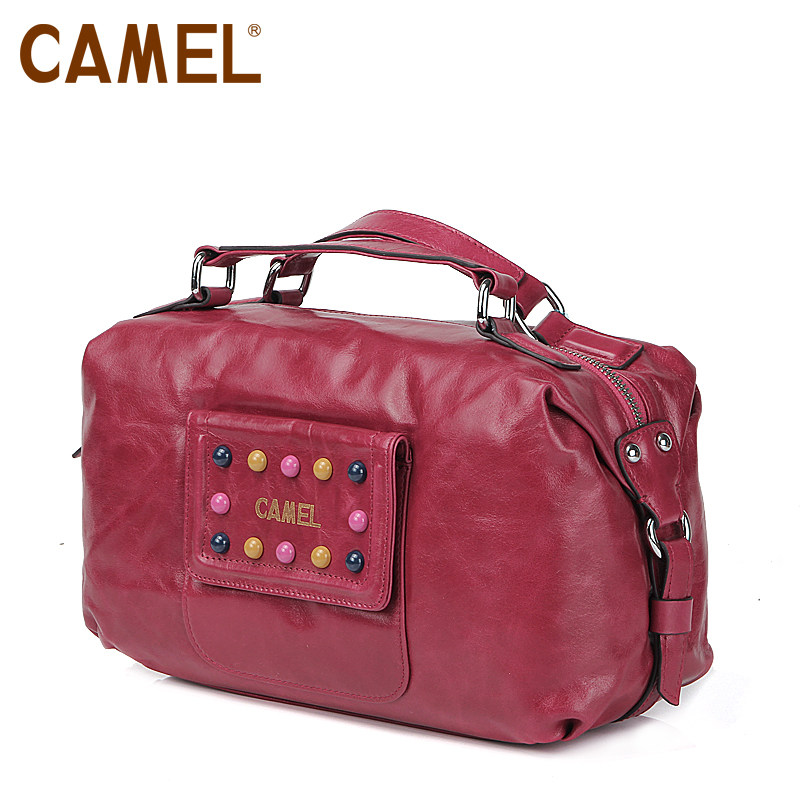 【非卖品】camel骆驼 时尚淑女 油蜡牛皮 手拎包 女包 潮流