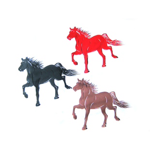 特色非遗马上有钱形影骏马图剪纸系列多色可选作品装饰28cm