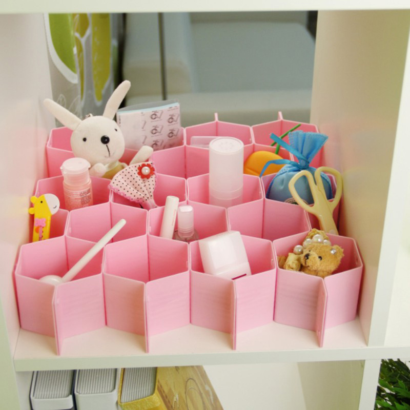 蜂巢式整理格内衣袜子抽屉分层蜂窝收纳盒 抽屉整理隔板 随想家居