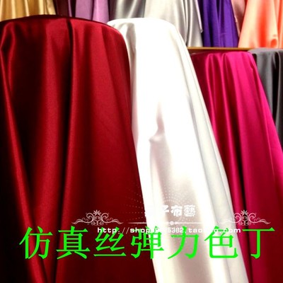 高密度弹力色丁绸缎汉服服装丝绸