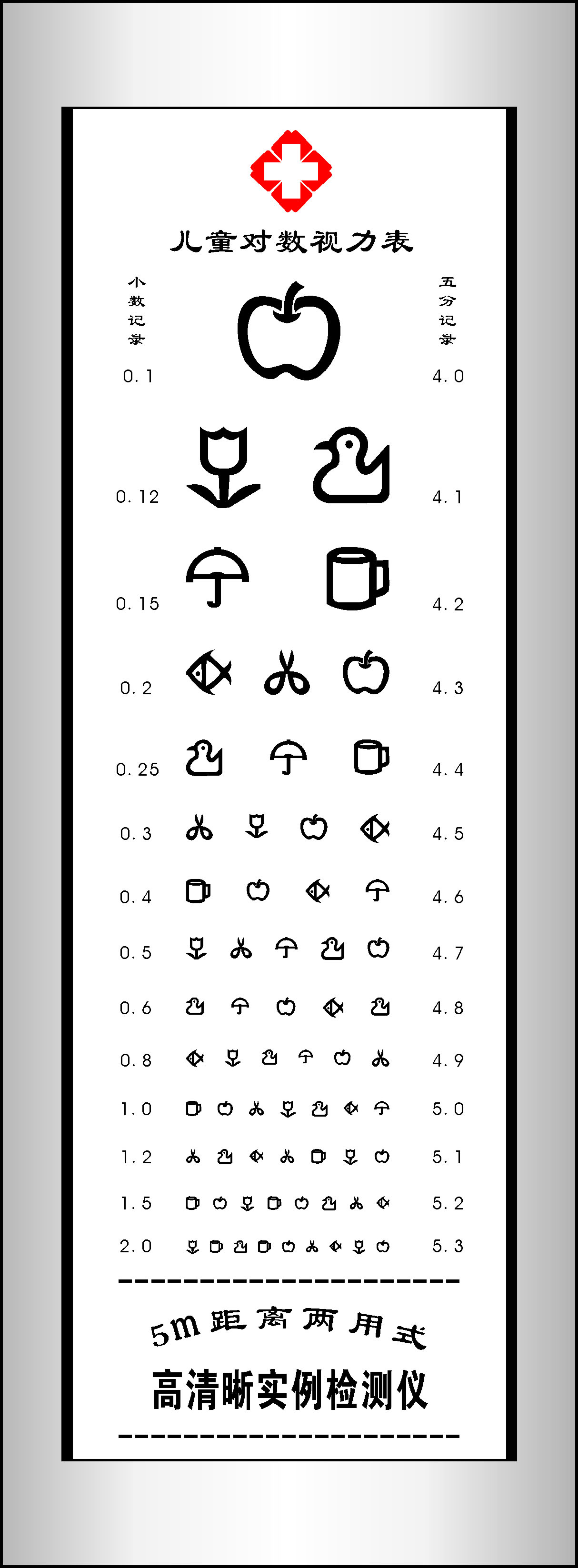 581海报印制海报展板素材94儿童对数视力表