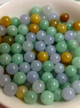 diy缅甸三彩福禄寿阳绿翡翠a货