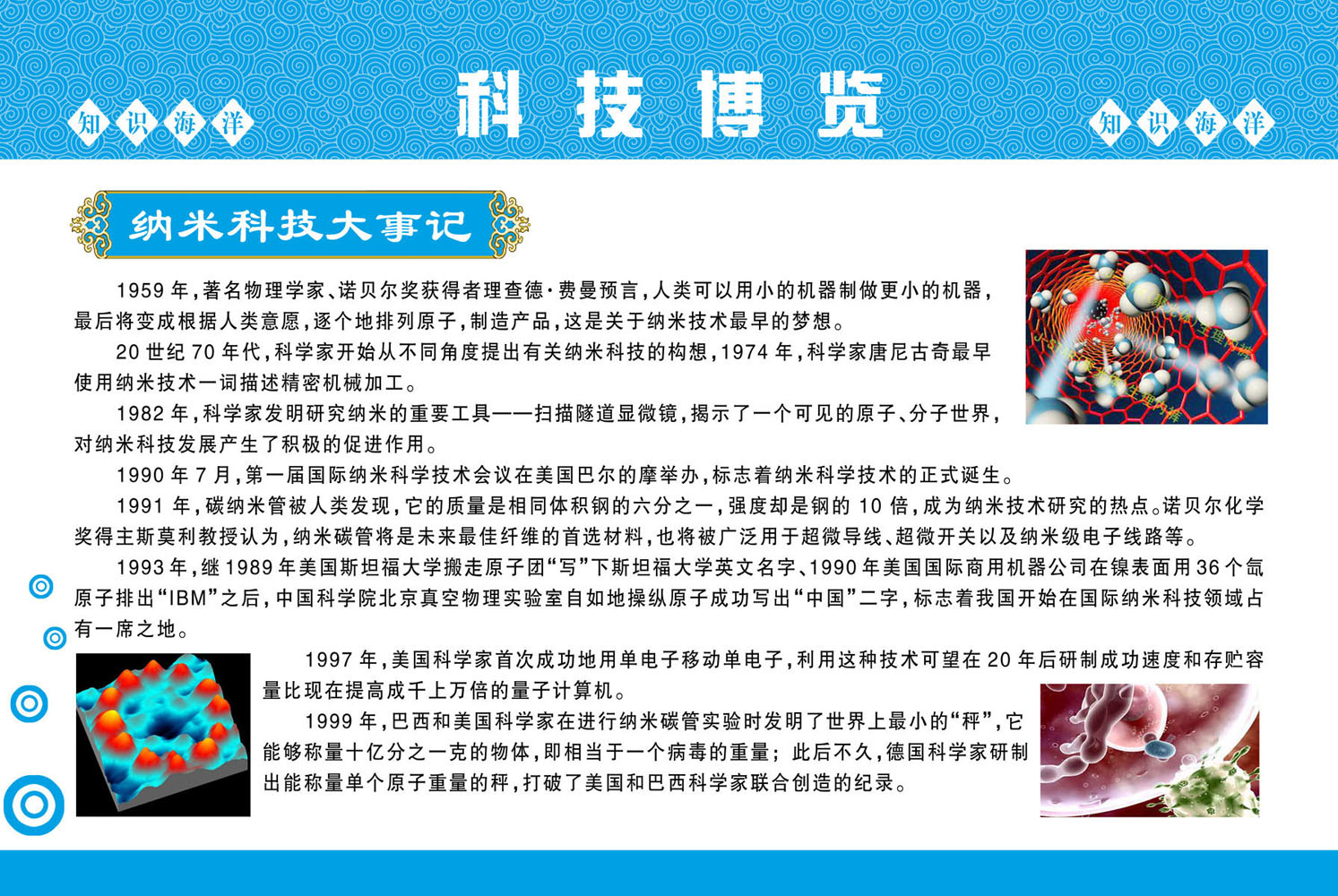 海报印制468装饰展板85纳米科技大事记 科技博览知识 学校定制