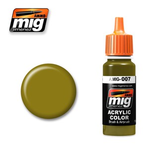 钢铁苍穹 AMMO MIG 真实色水性漆 007 RAL7017 暗黄色 17毫升