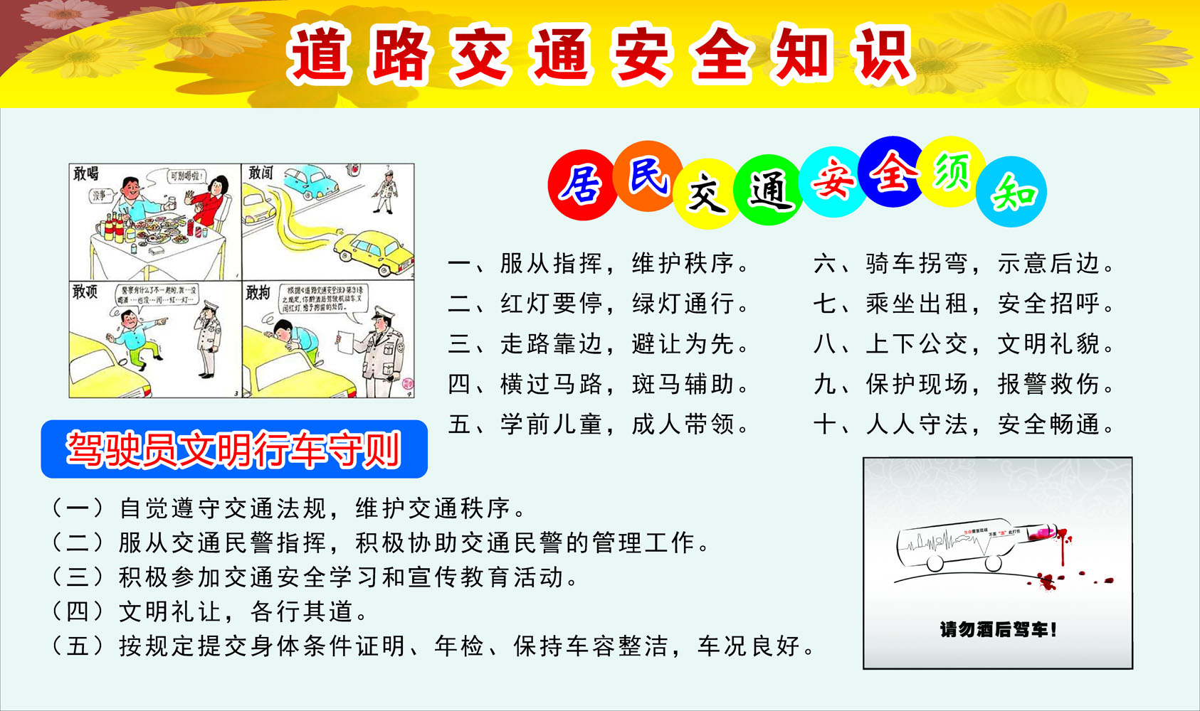 589海报印制海报展板素材966道路交通安全知识