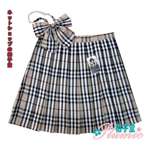 清货 日韓校服系列 经典格型校服百褶裙两件套百褶裙+领花