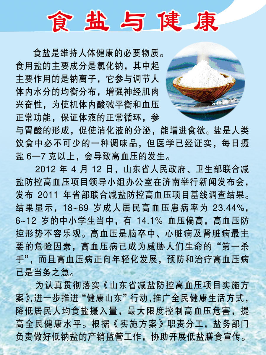 643海报印制海报展板素材786食盐与健康知识宣传