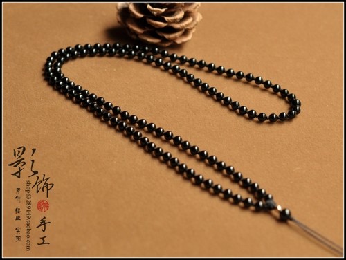 手工diy项链挂绳男女天然黑玛瑙