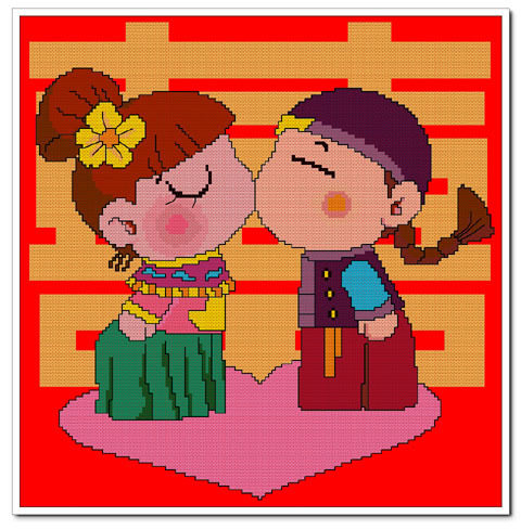 胡丽丽十字绣●dmc套件 喜结连理