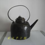 [Aiyu Handicraft House] Старая медная, старая медная ювелирные изделия, Китайская республика толстого медного теплового чая Старый медный горшок медный чайный горшок 025#