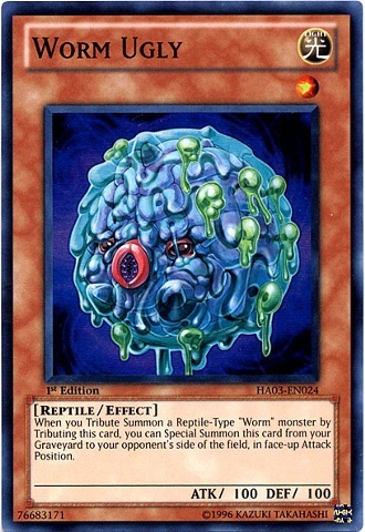 游戏王 美版 正版 - 阿格里异虫 Worm Ugly/面闪/HA03
