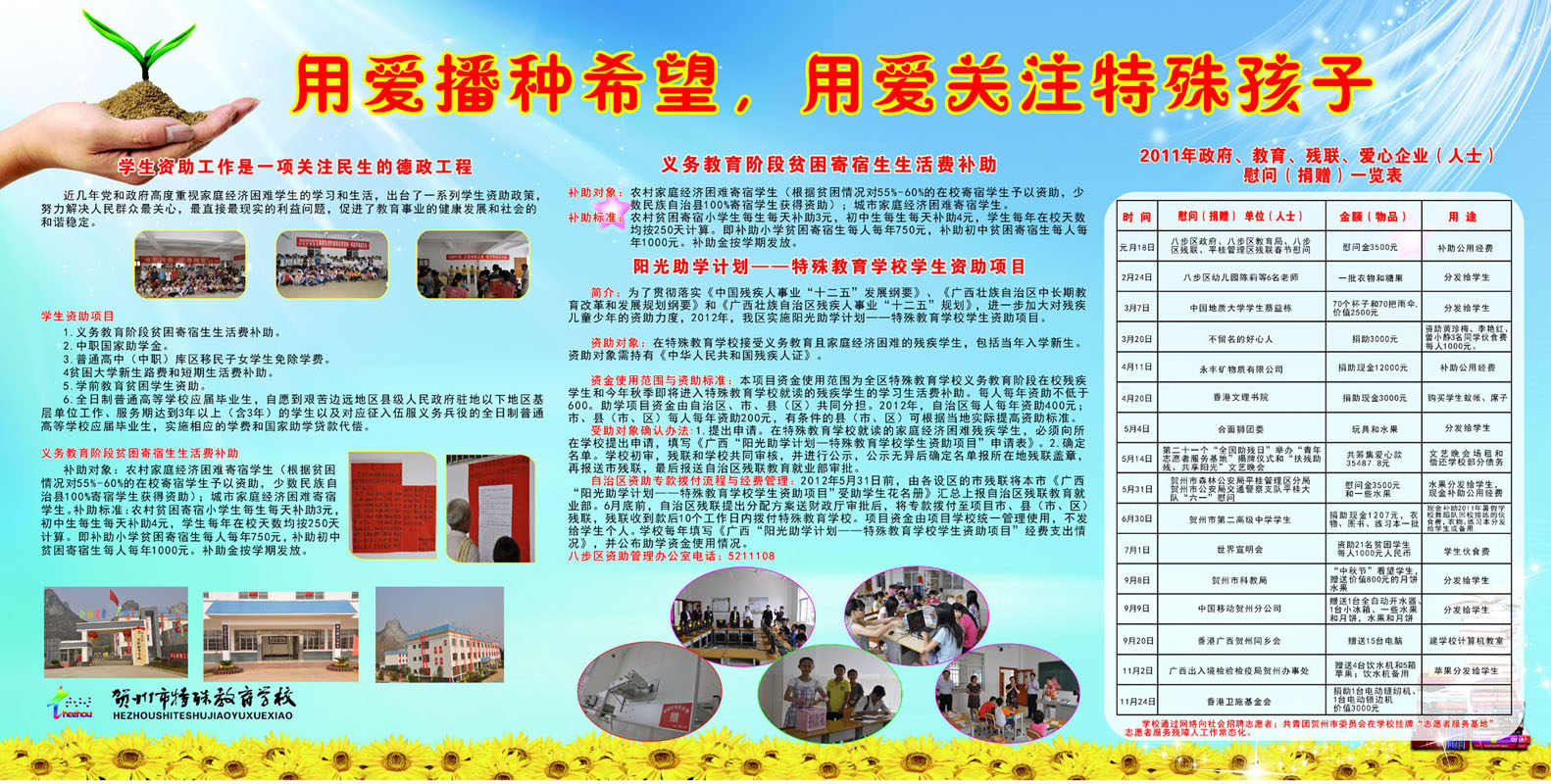 658海报印制展板素材185关爱学生教育助学特殊孩子