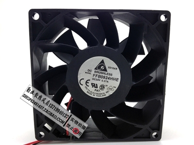 台达/DELTA 24V 0.27A FFB0924HHE 9038 9CM 2线双滚珠风扇