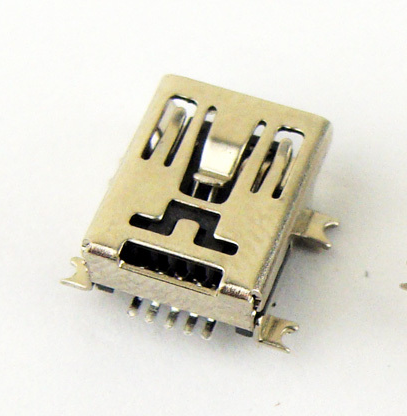 mini usb 5p母座 高品质白铜外壳 usb插座 数码充电座