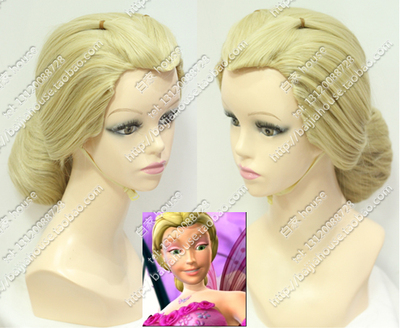 原版cos假发 芭比彩虹仙子人鱼公主 芭比公主 迪斯尼淡金定做假发