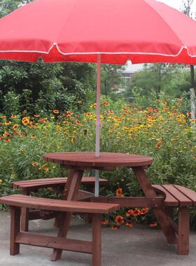 纯实木桌椅6人套装阳台休闲户外园艺家具创意烧烤茶乘凉庭院桌凳