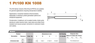 Heraeus 3DIN 精度1 超细陶瓷铂电阻 1pt100KN1008