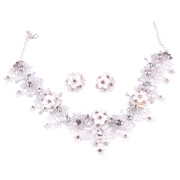 Good beauty bridal necklace sets Korean sweet flower rhinestone jewelry wedding jewelry wedding necklace earrings