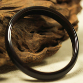 天然黑曜石手镯 黑曜石镯子 百搭女款