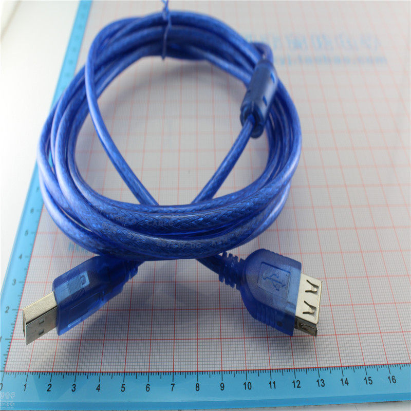 全铜带磁环 USB公母线 USB延长线 水晶USB线
