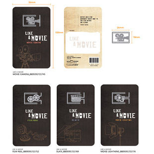 复古创意 手账笔记本 电影拍摄道具金属书签 胶片场记牌放映机