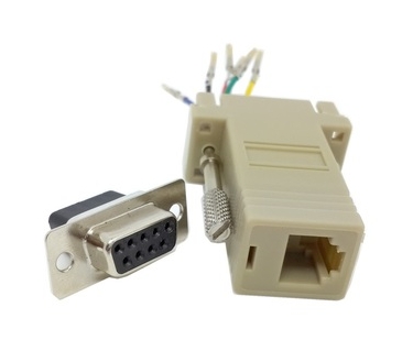 RJ45转串口 网头转RS232 RJ45转9孔 网口转DB9母com转网络转接头 电子元器件市场 转接头 原图主图