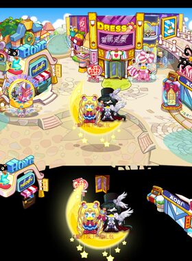 flash 矢量游戏 商业街 服装店 icon图标 动物房子小人素材源文件