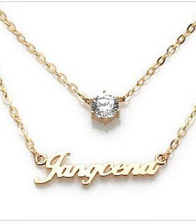 diy925银名字定做项链