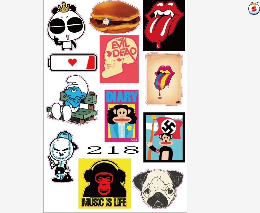 个性车贴 笔记本贴纸 小贴画 防水PVC贴 心情贴 外饰 滑板贴 218