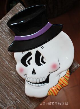 骷髅头万圣节美式乡村风家居装饰