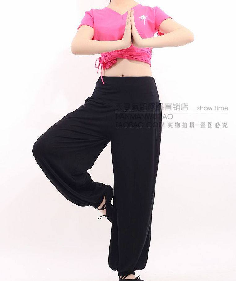 宽腰丝光棉舞蹈运动瑜伽裤