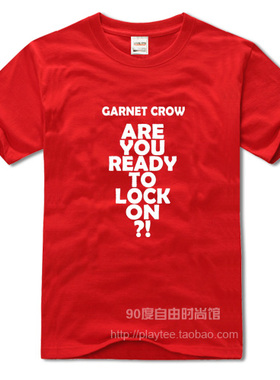 garnet crow 中村由利 摇滚音乐超酷多色红色圆领短袖男t恤红色