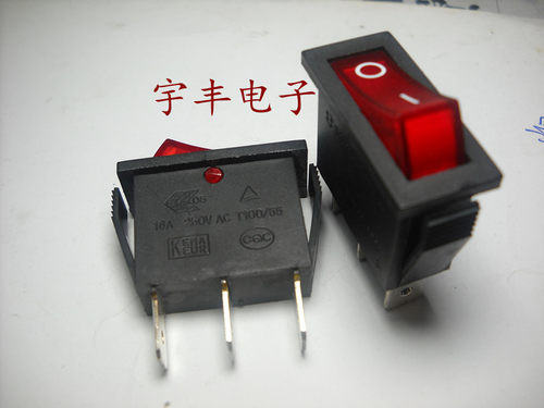 船型开关，电源开关  万事达SOKEN 船形开关 RK1-11N 三脚红灯