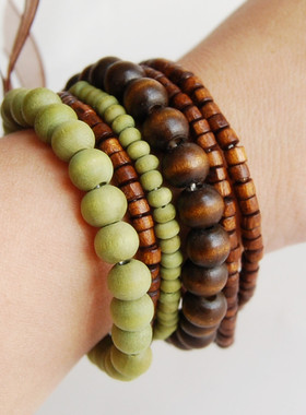 手链多层套装木质木制民族风素雅