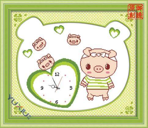 可愛的小豬★進口禦繡十字繡鍾表套件 W095 不含鍾芯  多區包郵！在類目 居家布藝, 十字繡及工具配件, 十字繡套件中 - 來自Buy2taobao.com提供專業的淘寶代購服務