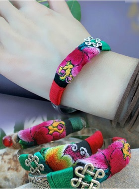 原创中国结苗银手镯