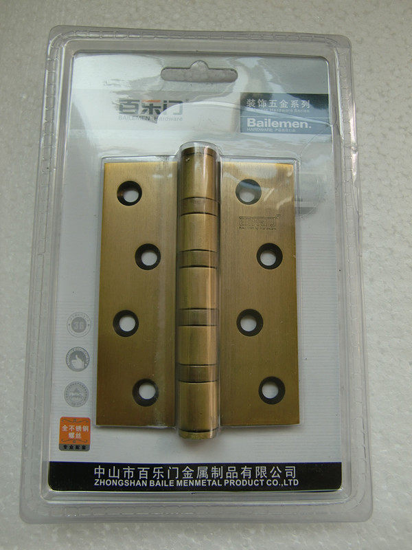 百乐门4*3*3消音铰链4寸棕古铜不锈钢平面轴承合页100mm单片价格