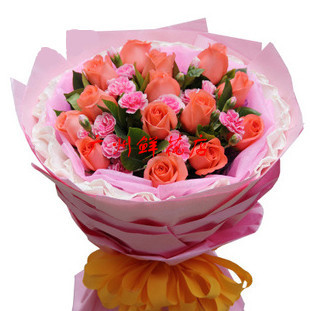 粉玫瑰2小时鲜花速递同城配送