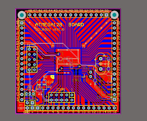 Atmega128最小系统板PCB Atmega128最小系统原理图 MAX809 78L05
