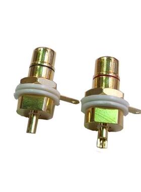 全新台湾纯铜镀金莲花座 RCA座 音频插座  莲花母座 RCA母座