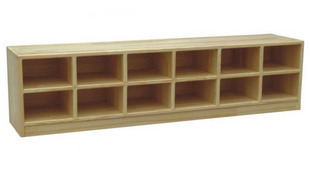 早教亲子园幼儿园儿童原木鞋柜 樟子松木12双鞋架收拾架收纳柜