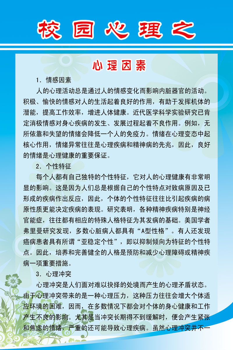 602海报印制海报展板素材686校园心理健康之心理因素(1)