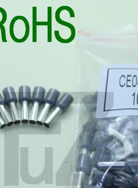 管型端子CE040010针型端子尼龙欧式 4平方灰色E4010 100只/包