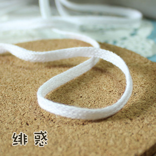白色扁绳子 5mm 1元 宽约4 手工DIY 纯棉多用绑绳 娃用鞋 3米 带