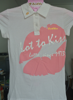 2件包邮 绝版现货 LOTTO 乐途 女子 kiss口唇刺绣POLO EPLF080-4