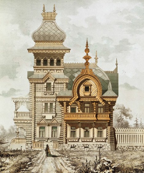 设计素材 俄罗斯传统风格复古建筑图 房屋图案 室内装饰 100p jpg